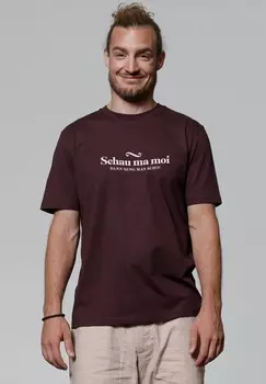 Футболка с принтом watapparel, темно-коричневый