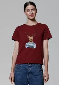 Футболка с принтом watapparel, темно-красный