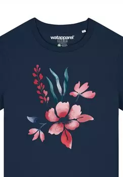 Футболка с принтом watapparel, темно-синий
