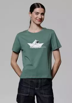 Футболка с принтом watapparel, темно-зеленый