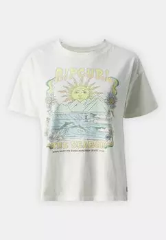 Футболка с принтом Wave Dancer Relaxed Tee Rip Curl, кость