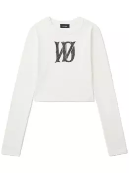 Футболка с принтом We11done, белый