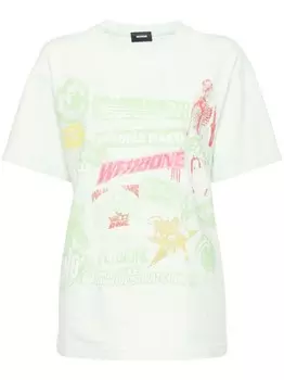 Футболка с принтом We11done, зеленый