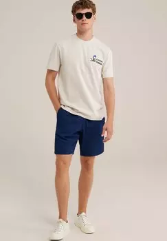 Футболка с принтом WE Fashion, бежевая