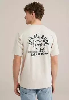 Футболка с принтом WE Fashion, бежевый