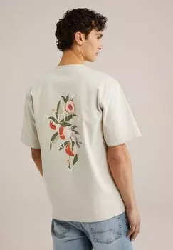 Футболка с принтом WE Fashion, бежевый