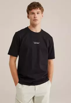Футболка с принтом WE Fashion, черный