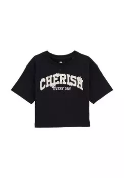 Футболка с принтом WE Fashion, черный