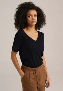 Футболка с принтом WE Fashion, черный