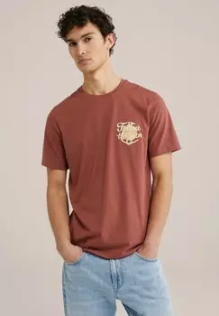Футболка с принтом WE Fashion, цвет Rust Brown