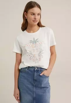 Футболка с принтом WE Fashion, цвет white