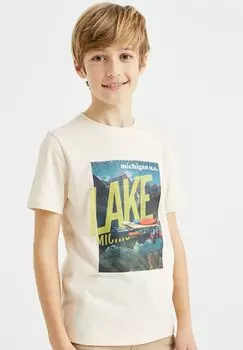 Футболка с принтом WE Fashion, цвет white