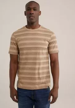 Футболка с принтом WE Fashion, коричневая