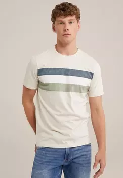 Футболка с принтом WE Fashion, кремовый