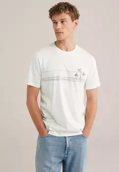 Футболка с принтом WE Fashion, кремовый