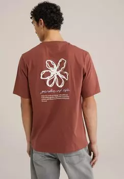 Футболка с принтом WE Fashion, металлик красный