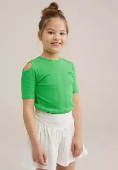 Футболка с принтом WE Fashion, неоновый зеленый