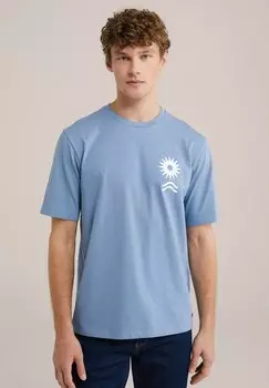 Футболка с принтом WE Fashion, сине-серый