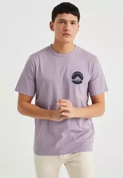 Футболка с принтом WE Fashion, сиреневый меланж