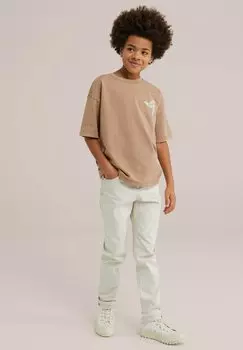 Футболка с принтом WE Fashion, светло-коричневый