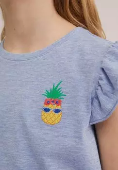 Футболка с принтом WE Fashion, светло-синий