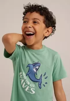 Футболка с принтом WE Fashion, светло-зеленый