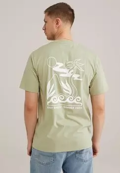 Футболка с принтом WE Fashion, светло-зеленый