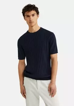 Футболка с принтом WE FASHION, темно-синий