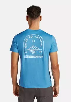 Футболка с принтом WEIGHT TECH LITE ROAD TO COOK icebreaker, светло-голубой