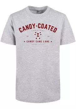 Футболка с принтом WEIHNACHTEN CANDY COATED F4NT4STIC, цвет heathergrey