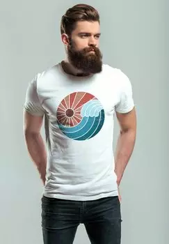 Футболка с принтом WELLE WAVE SONNE SOMMER RETRO VINTAGE Neverless, цвет wei