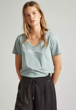 Футболка с принтом WENDY Pepe Jeans, зеленый