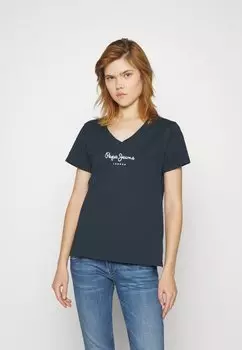 Футболка с принтом WENDYS Pepe Jeans, темно-синий