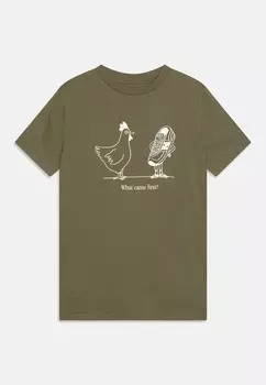 Футболка с принтом WHAT CAME FIRST TEE New Balance, оливковый