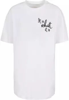 Футболка с принтом WHAT IT IS OVERSIZED BOYFRIEND Merchcode, цвет white