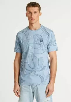 Футболка с принтом WILD CHASIN', светло-голубой