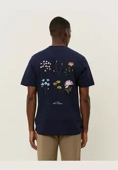 Футболка с принтом WILD FLOWER Les Deux, темно-синий