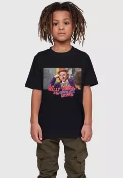 Футболка с принтом WILLY WONKA AND THE CHOCOLATE FACTORY ABSOLUTE CULT, цвет black