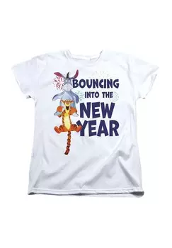 Футболка с принтом WINNIE THE POOH BOUNCING INTO THE NEW YEAR Star Wars, белый