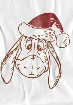 Футболка с принтом WINNIE THE POOH EEYORE CHRISTMAS HAT Star Wars, белый