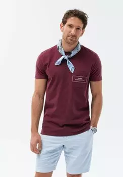 Футболка с принтом With A Chest Pocket Ombre, цвет burgundy