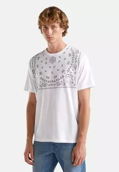Футболка с принтом WITH BANDANA United Colors of Benetton, белый