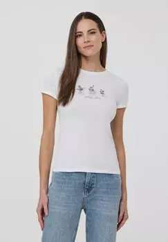 Футболка с принтом WITH FLOWER Terranova, слоновая кость