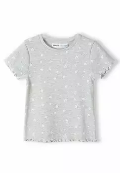 Футболка с принтом WITH FRILLED SLEEVES MINOTI, цвет grey
