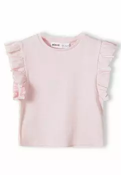 Футболка с принтом WITH FRILLED SLEEVES MINOTI, цвет orange