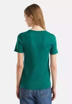 Футболка с принтом WITH GLITTER LOGO United Colors of Benetton, зеленый