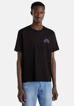 Футболка с принтом WITH LOGO United Colors of Benetton, черный