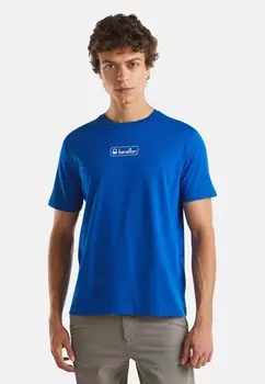 Футболка с принтом WITH LOGO United Colors of Benetton, синий