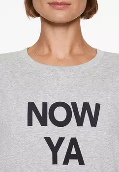 Футболка с принтом WITH SLOGAN OYSHO, светло-серый