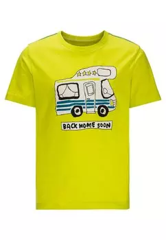 Футболка с принтом WOLF & VAN T B Jack Wolfskin, цвет green banana